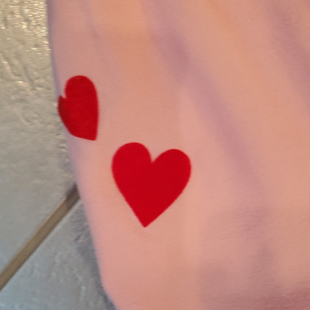 Betsey Johnson Pink Pajama Set with Red Hearts - Picture 6 of 9